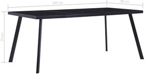 vidaXL Τραπεζαρία Μαύρη 160 x 80 x 75 εκ. από Ψημένο Γυαλί