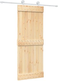 vidaXL Συρόμενη Πόρτα Φυσικό και Λευκό 80 x 210 cm