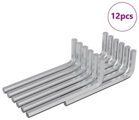 vidaXL Εξαγωνικό Κλειδί 12 pcs Ασημί 32 x 86 χιλ. Ατσάλι