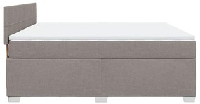 Κρεβάτι Boxspring με Στρώμα Taupe 180x200 εκ. Υφασμάτινο - Μπεζ-Γκρι