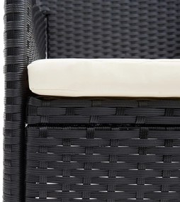 vidaXL Καρέκλες Τραπεζαρίας Κήπου 4 τεμ. Μαύρες από Συνθετικό Ρατάν