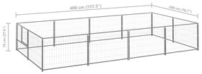 Σπιτάκι Σκύλου Ασημί 8 μ² Ατσάλινο - Ασήμι