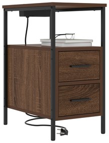 vidaXL Κομοδίνο Καφέ δρυς 30 x 48 x 61 εκ Επεξεργασμένο ξύλο
