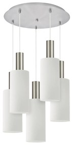 SE21-NM-4-5NM-GL3 ADEPT TUBE Nickel Matt Pendant White Glass+ HOMELIGHTING 77-8475