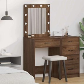 vidaXL Κομοδίνο Καφέ δρυς 50 x 41 x 135 εκ Επεξεργασμένο ξύλο