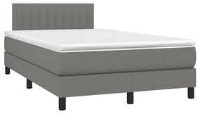 ΚΡΕΒΑΤΙ BOXSPRING ΜΕ ΣΤΡΩΜΑ ΣΚΟΥΡΟ ΓΚΡΙ 120X200 ΕΚ. ΥΦΑΣΜΑΤΙΝΟ 3140202