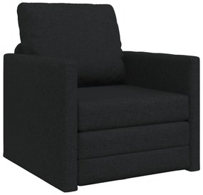 vidaXL Φορητός Καναπές Κρεβάτι 61cm Μαύρο ύφασμα