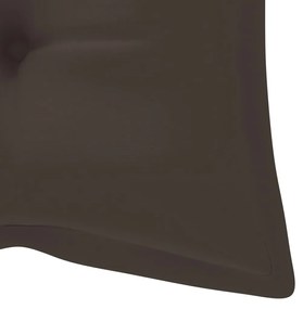 vidaXL Παγκάκι Κούνια 120 εκ. από Μασίφ Ξύλο Teak με Taupe Μαξιλάρι