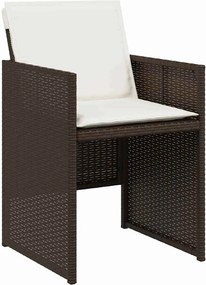 vidaXL Σέτ φαγητού για κήπο 9 pcs Καφέ συνθετικό ρατάν
