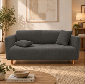 ΚΑΛΎΜΜΑΤΑ ΚΑΝΑΠΈ SOFA COVER 180 - 230 CM WAFFLED SACHA ANTHRACITE D