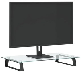 vidaXL Βάση Οθόνης Μαύρη 60x35x8 εκ. από Ψημένο Γυαλί και Μέταλλο