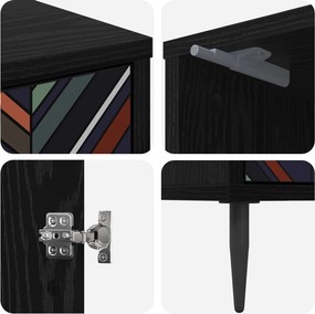 vidaXL Κομοδίνο OMMEN Μαύρη Δρυς 36 x 33 x 51 εκ. Επεξεργασμένο Ξύλο