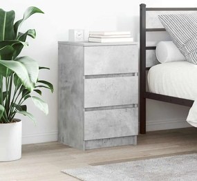 vidaXL Κομοδίνο με 3 συρτάρια Μπετόν Γκρι 39x35x65 εκ.