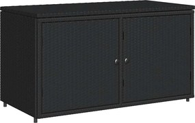 vidaXL Ντουλάπι Αποθήκευσης Κήπου Μαύρο 110x55,5x60,5 εκ. Συνθ. Ρατάν