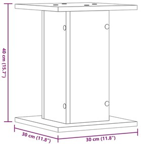 Βάσεις Φυτών 2 τεμ. Λευκές 30x30x40 εκ. από Επεξεργασμένο Ξύλο - Λευκό