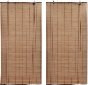 vidaXL Στόρια Σκίασης 2 τεμ. Καφέ 120 x 220 εκ. από Μπαμπού