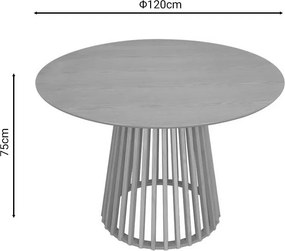 Τραπέζι Domonic φυσικό Φ120x75εκ 120x120x75 εκ.