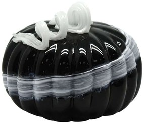 Διακοσμητική Κολοκύθα 15-00-23925 Φ18,5x16cm Black-White Marhome Glass