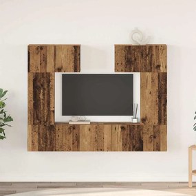 vidaXL Σετ επίπλου τηλεόρασης με ράφι 6 pcs Παλιό ξύλο 80 x 30 x 30 εκ