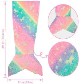 Παιδική κουβέρτα ουρά γοργόνας 100x43cm SN23521-71