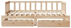 Καναπές Κρεβάτι Συρόμενος Χωρίς Στρώμα 90x190 εκ. &amp; Συρτάρια 3302193