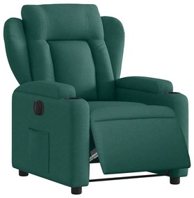vidaXL Πολυθρόνα Ανακλινόμενη Ηλεκτρική Πράσινο Υφασμάτινη
