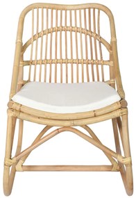vidaXL Καρέκλα από Ρατάν και Λινό Ύφασμα