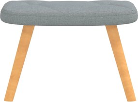 vidaXL Πολυθρόνα Relax Ανοιχτό Γκρι Υφασμάτινη με Σκαμπό