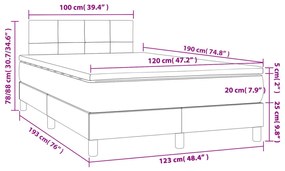 ΚΡΕΒΑΤΙ BOXSPRING ΜΕ ΣΤΡΩΜΑ &amp; LED ΜΑΥΡΟ 120X190 ΕΚ. ΥΦΑΣΜΑΤΙΝΟ 3270041