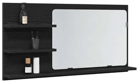 vidaXL Ντουλάπι Καθρέφτη Μπάνιου Μαύρο Δρυς 90x11x45 εκ. από Τεχνητό Ξύλο