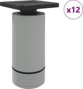 vidaXL Πόδια Επίπλων Ρυθμιζόμενο 12 τεμ. Λευκό 64 x 64 x 100 mm PP