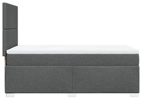 ΚΡΕΒΑΤΙ BOXSPRING ΜΕ ΣΤΡΩΜΑ ΣΚΟΥΡΟ ΓΚΡΙ 90X190 ΕΚ. ΥΦΑΣΜΑΤΙΝΟ 3292637