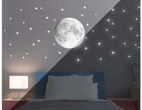 Παιδικό αυτοκόλλητο τοίχου Φωσφορίζον MOON L 18112 Ango Dalber 18112 Λευκό