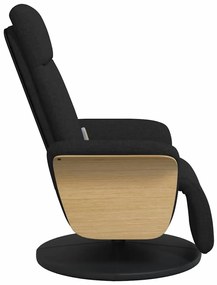 vidaXL Πολυθρόνα Μασάζ Ανακλινόμενη με Υποπόδιο Μαύρη Υφασμάτινη