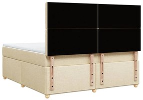 ΚΡΕΒΑΤΙ BOXSPRING ΜΕ ΣΤΡΩΜΑ ΚΡΕΜ 180X200 ΕΚ. ΥΦΑΣΜΑΤΙΝΟ 3291378