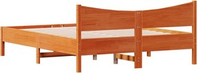vidaXL Σκελετός Κρεβ. Χωρίς Στρώμα Καφέ Κεριού 150x200 εκ Μασίφ Πεύκο