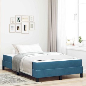 vidaXL Κρεβάτι box spring με στρώμα Σκούρο Μπλε 120 x 190 cm Βελούδο