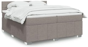 vidaXL Κρεβάτι Boxspring με Στρώμα Taupe 200x200 εκ. Υφασμάτινο