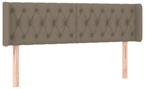 vidaXL Κεφαλάρι Κρεβατιού LED Taupe 163x16x78/88 εκ. Υφασμάτινο