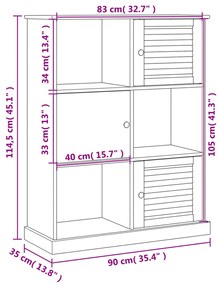 Βιβλιοθήκη VIGO 90 x 35 x 114,5 εκ. από Μασίφ Ξύλο Πεύκου - Καφέ