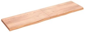vidaXL Ράφι Τοίχου Ανοιχτό Καφέ 200x50x(2-6)εκ. Επεξ. Μασίφ Ξύλο Δρυός