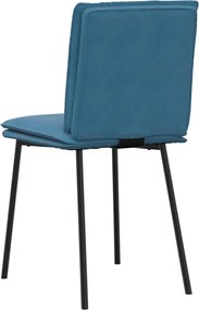 vidaXL Καρέκλες Τραπεζαρίας 4 τεμ. Μπλε Βελούδινες