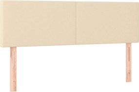 vidaXL Κρεβάτι Boxspring με Στρώμα Κρεμ 140x200 εκ. Υφασμάτινο