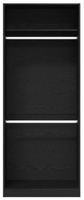 vidaXL Ντουλάπα Black Oak  - 80 x 50 x 200 cm, Φτιαγμένη από επεξεργασμένο ξύλο