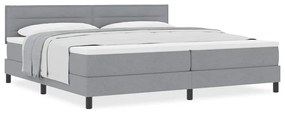 vidaXL Κρεβάτι box spring με στρώμα Ανοιχτό γκρι 200 x 200 cm ύφασμα