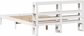 vidaXL Σκελετός Κρεβ. Χωρίς Στρώμα Λευκό 135x190 εκ Μασίφ Πεύκο