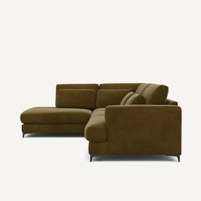 Γωνιακός καναπές αριστερός, βελούδινος, Marsile