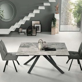 Τραπέζι Επεκτεινόμενο Nestore 160x90x76cm Anthracite-Grey Marble Capodarte