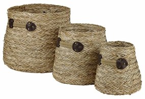 Σετ Καλαθιών DKD Home Decor Φυσικό Θαλασσινό γρασίδι 30 x 30 x 28 cm 3 Τεμάχια