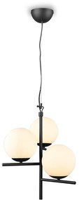 Φωτιστικό Κρεμαστό Τρίφωτο 3xE14 Ø40cm  Black Matt Trio Lighting Pure 302000332